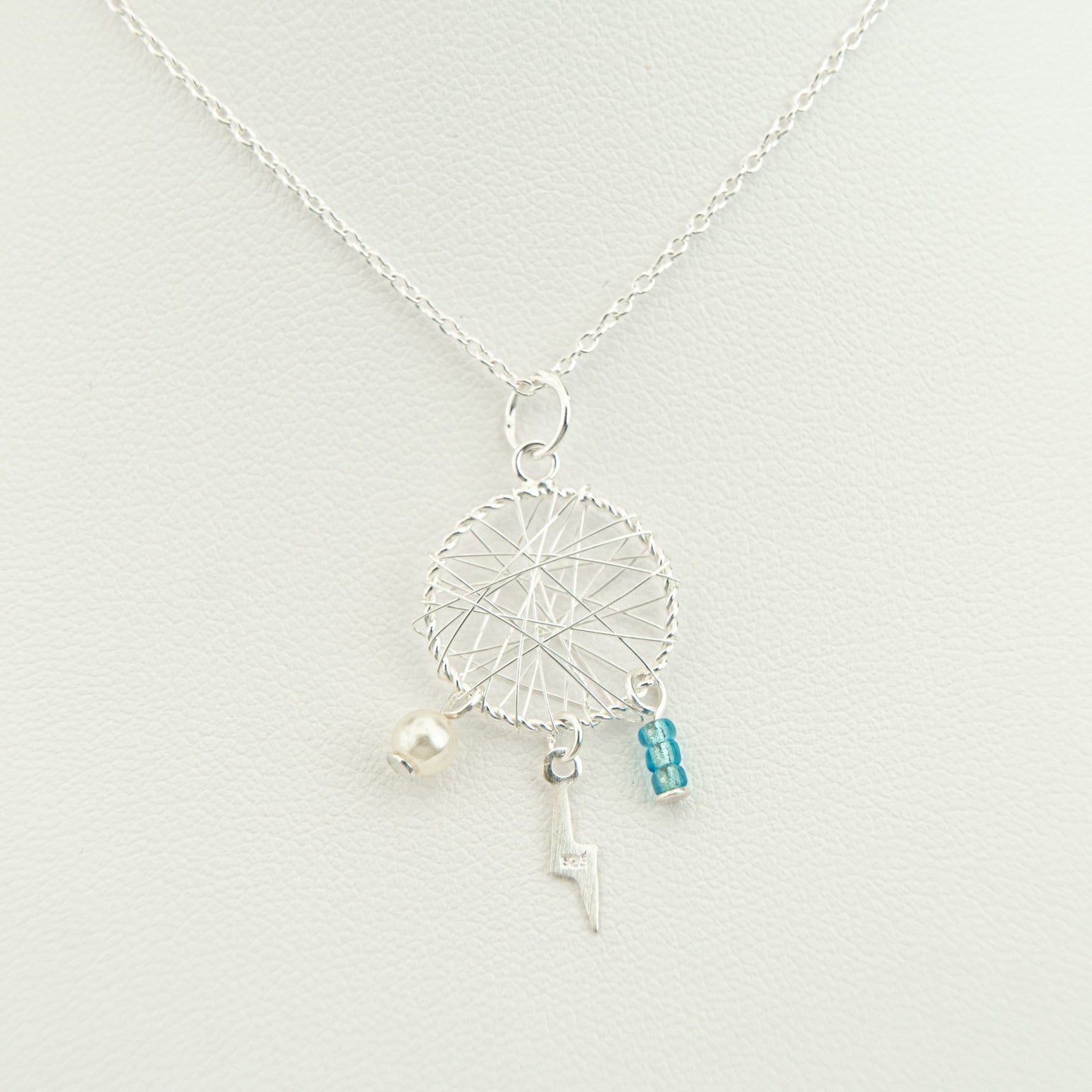 925 Sterling Silver Dream Catcher Necklace / Bohemian Boho Charm Pendant / Handmade Chakra / Personalised Gift For Her