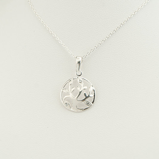 Tree of Life Necklace Silver, Family Tree Jewelry for Women and Men, Silver Pendant Dainty, Minimalist Necklace for Grandma, Gift for Her