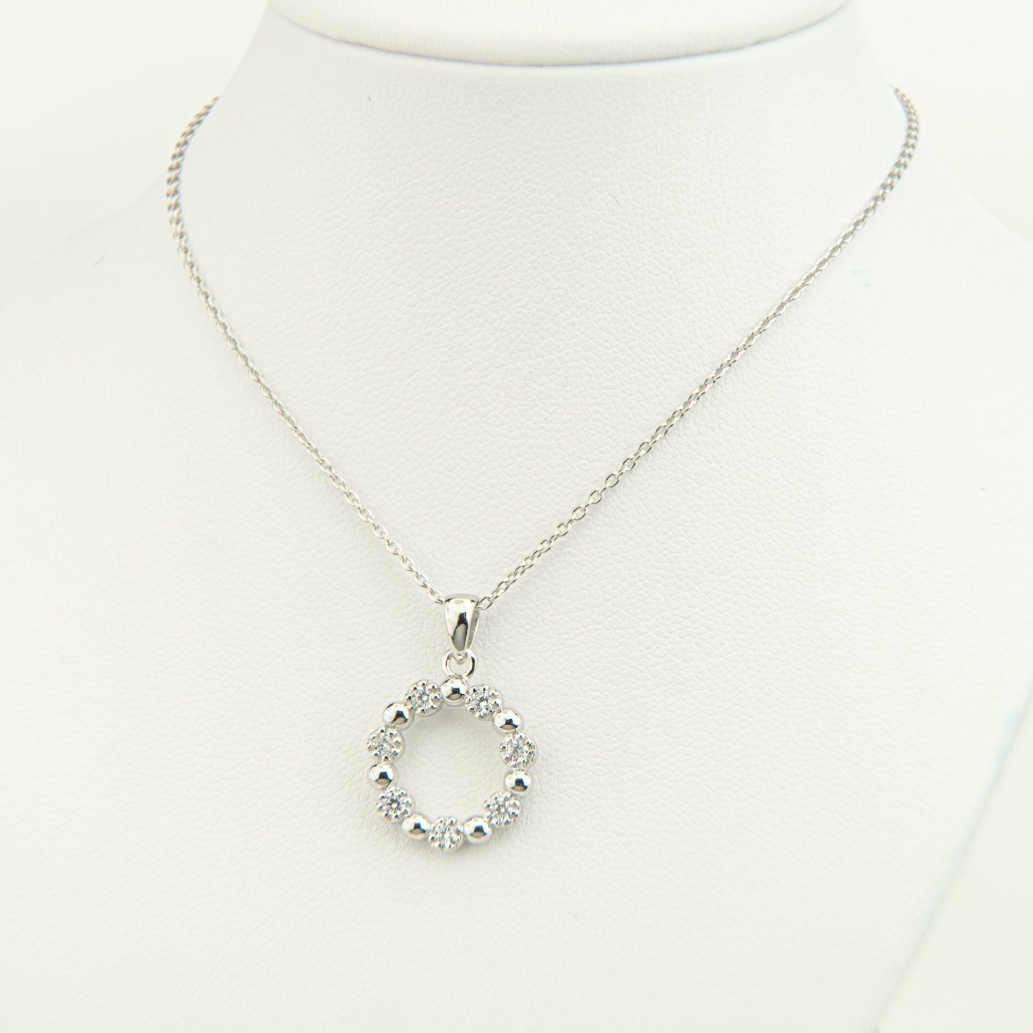 925 Silver Paving full CZ Diamond Circle Necklace, Minimalist Geometry Necklace, Large Diamond Circle, Circle of Life Necklace