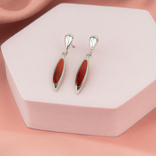 Red Agate Earrings, Genuine Red Agate Earrings, Dangle Earrings Handmade Earrings, Drop Earrings, Gift for her, Anniversary Gift