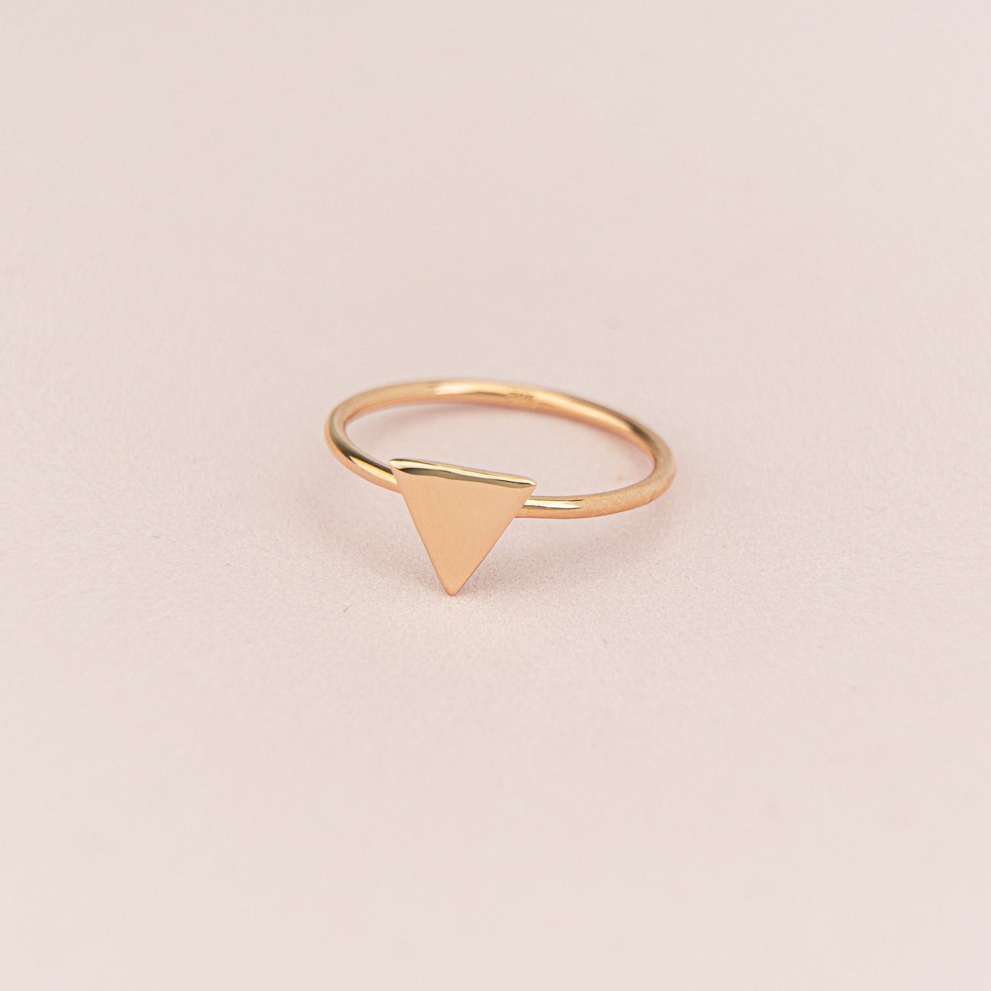 Rose Gold and Gold Plated Triangle Rings - Daily Used - Tiny Triangle Rings - Gold Minimalist Signed Ring - Gift For Mother- 925 silver