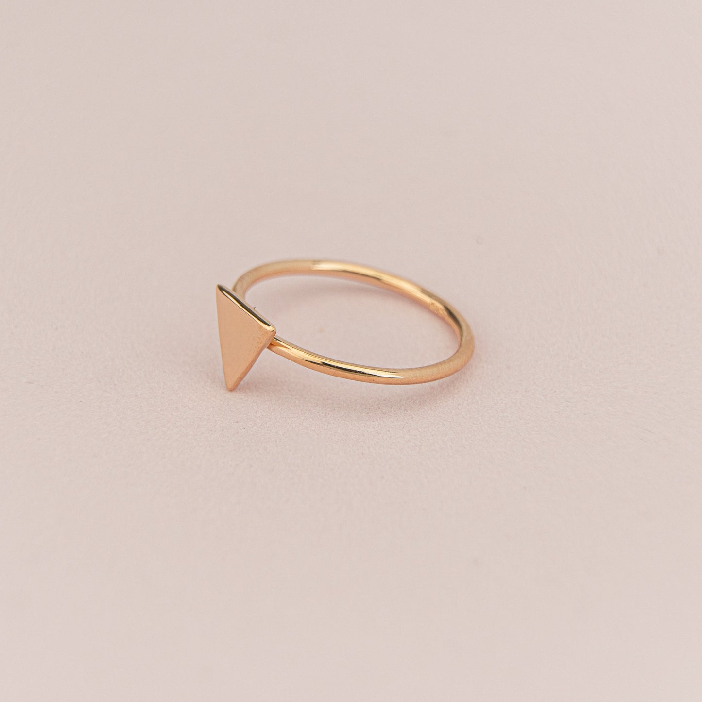 Rose Gold and Gold Plated Triangle Rings - Daily Used - Tiny Triangle Rings - Gold Minimalist Signed Ring - Gift For Mother- 925 silver