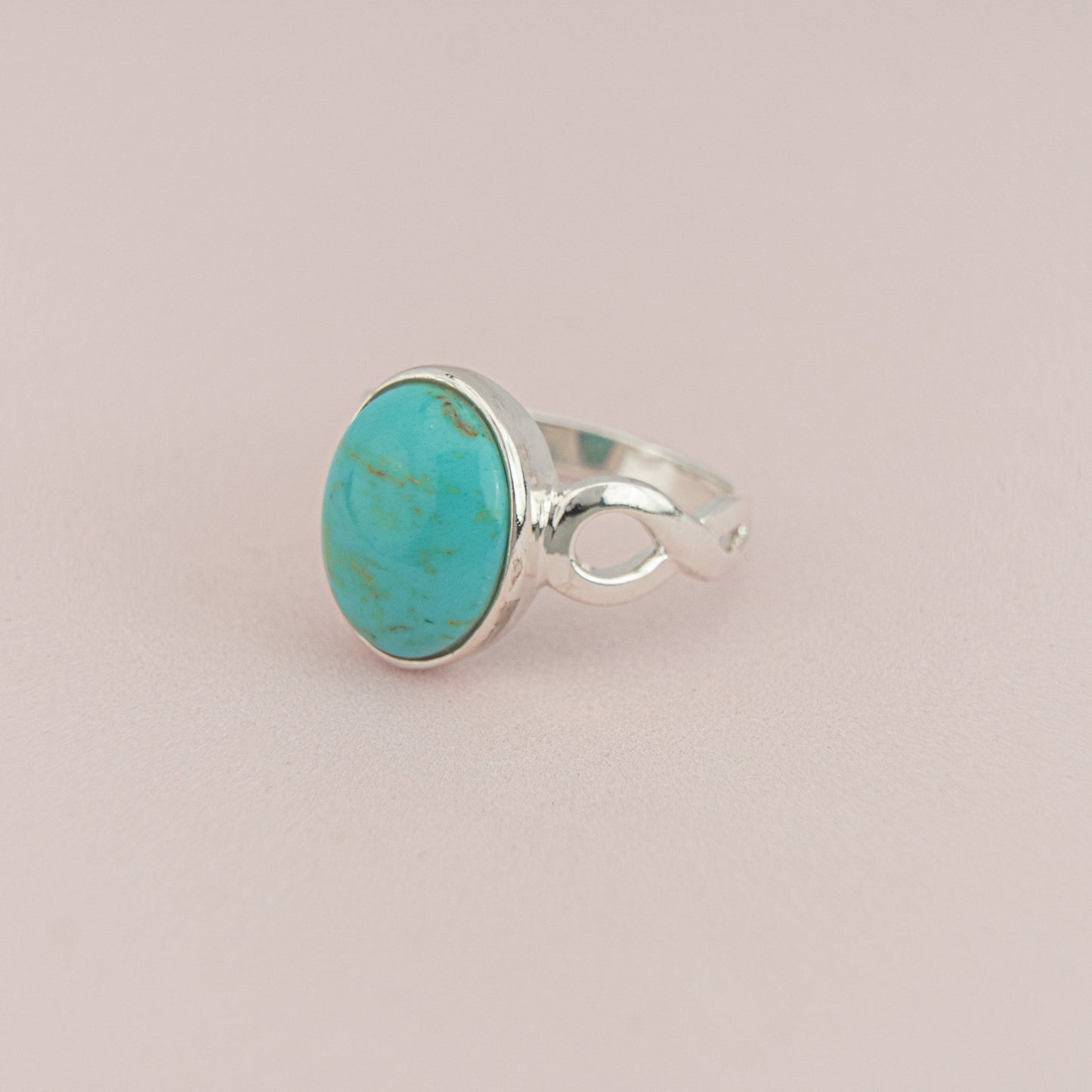 Vintage round Synthetic Turquoise stone Sterling Silver 925 Ring, Vintage Sterling Silver Synthetic Turquoise Cabochon Statement Ring