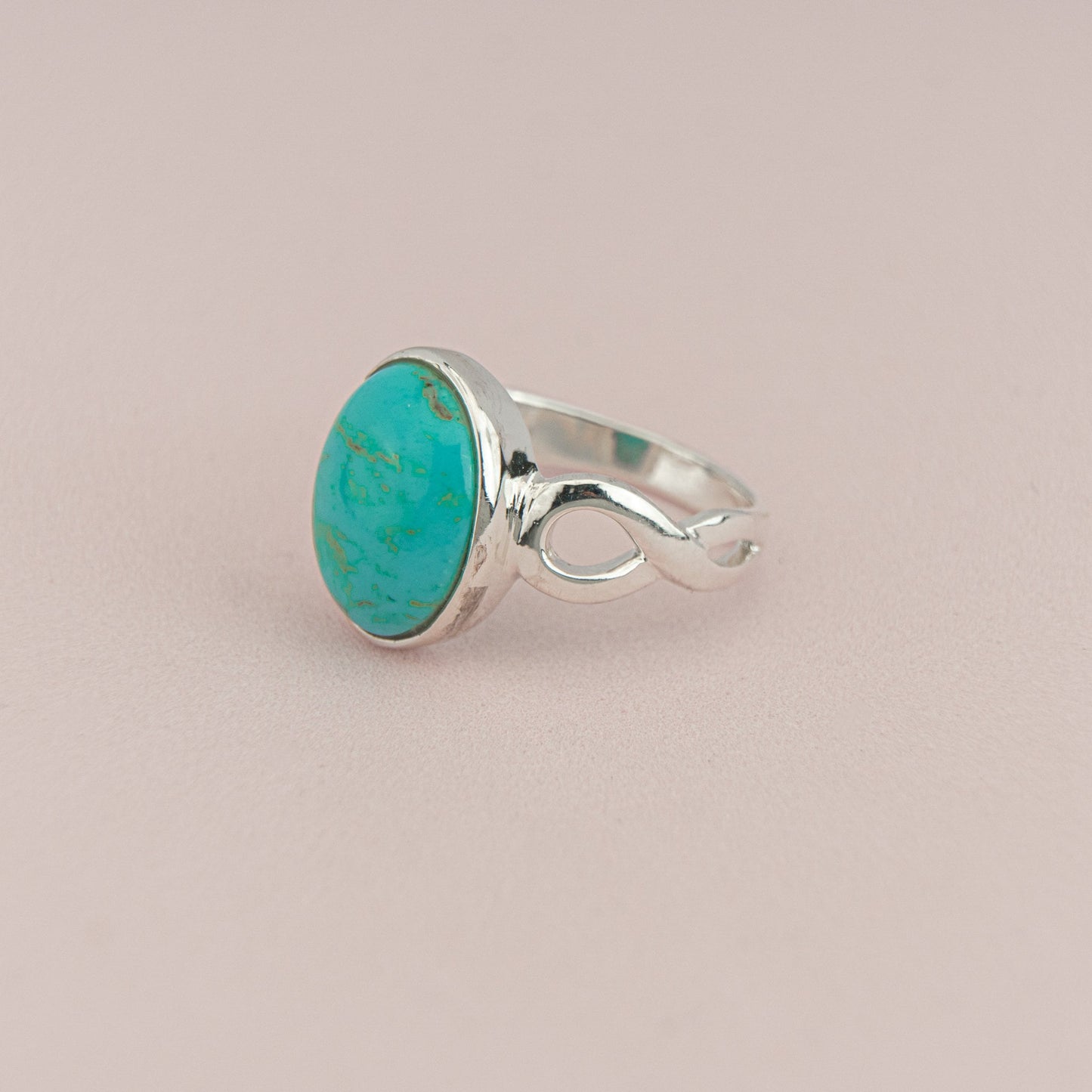 Vintage round Synthetic Turquoise stone Sterling Silver 925 Ring, Vintage Sterling Silver Synthetic Turquoise Cabochon Statement Ring