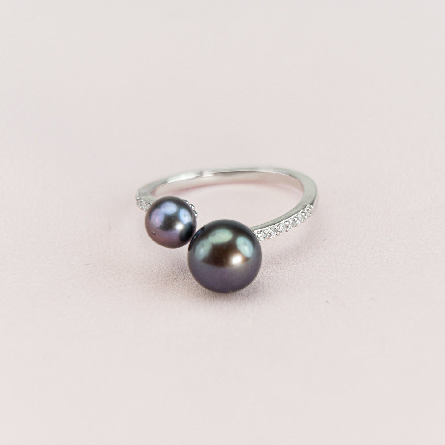 Pearl Ring | AAA Freshwater White Pearl | Genuine 925 Sterling Silver Ring | Adjustable Ring | Black & White Pearl Available