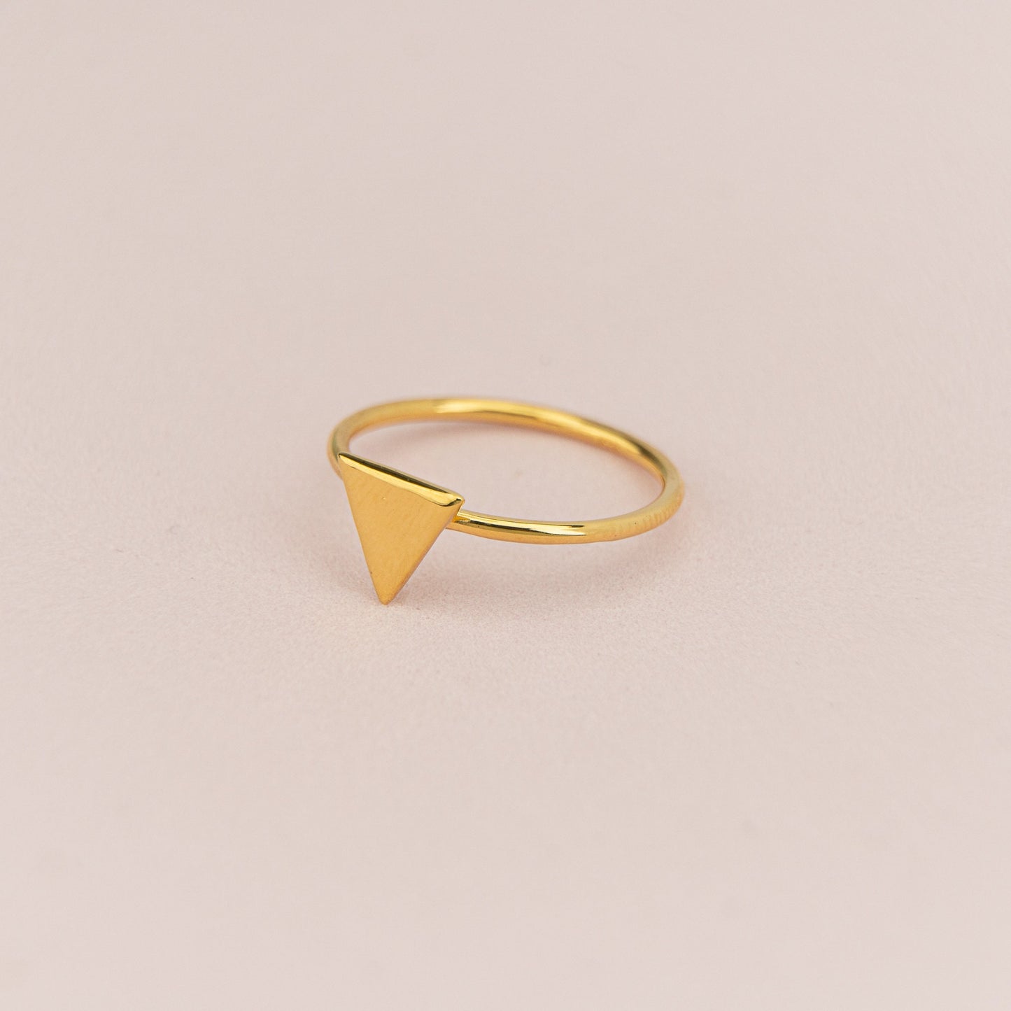 Rose Gold and Gold Plated Triangle Rings - Daily Used - Tiny Triangle Rings - Gold Minimalist Signed Ring - Gift For Mother- 925 silver