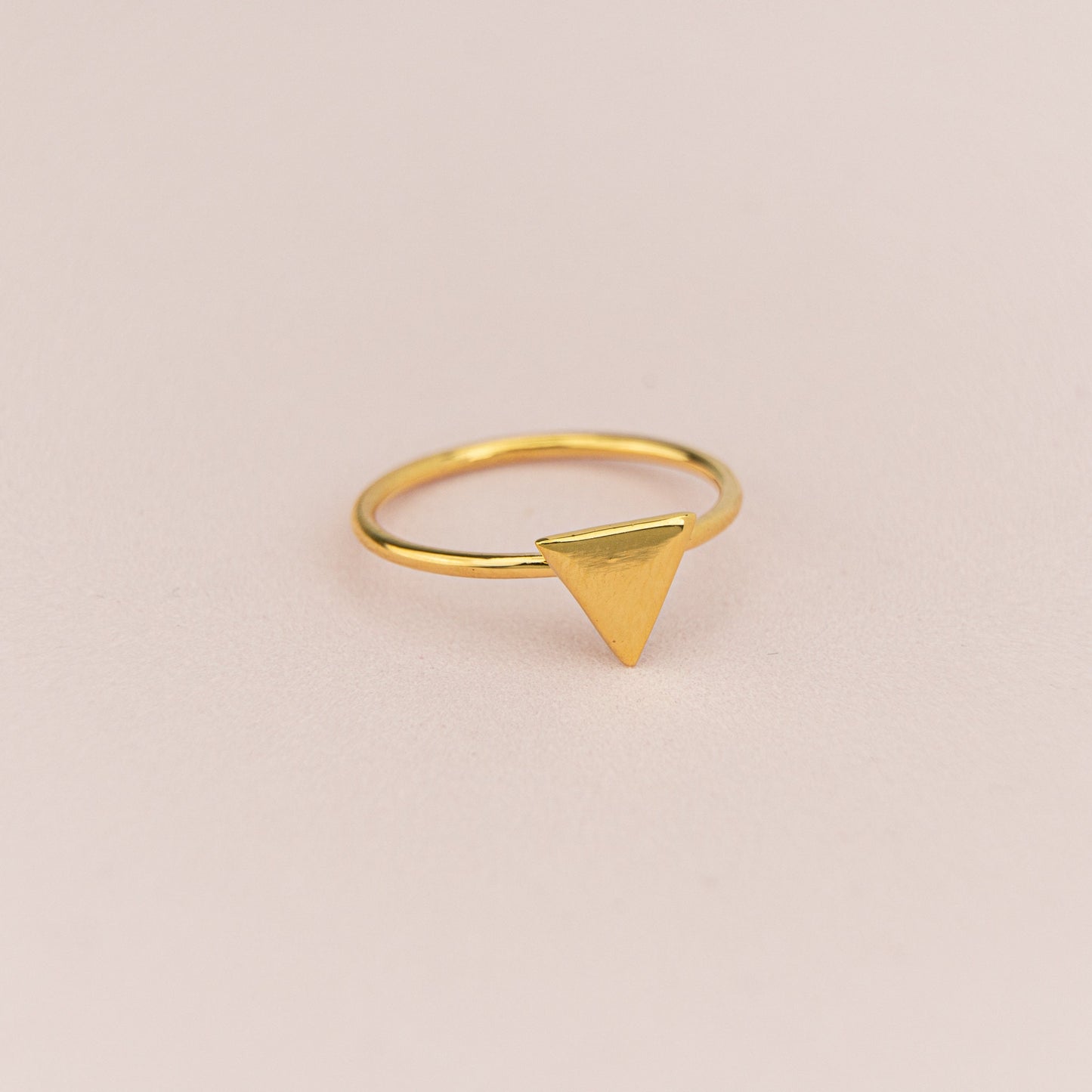 Rose Gold and Gold Plated Triangle Rings - Daily Used - Tiny Triangle Rings - Gold Minimalist Signed Ring - Gift For Mother- 925 silver